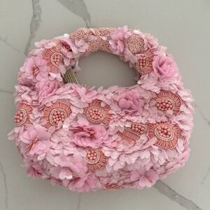 Elegant Pink Floral Clutch